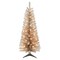 CC Christmas Decor 4.5' Pre-lit Rose Gold Tinsel Slim Artificial Christmas Tree, Clear Lights